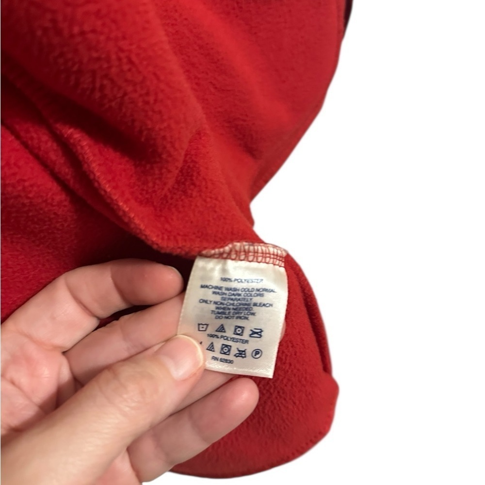 Lands’ End Red Fleece Full Zip Jacket Women’s Size 14 Winter Warm Comfortable - Picture 8 of 8